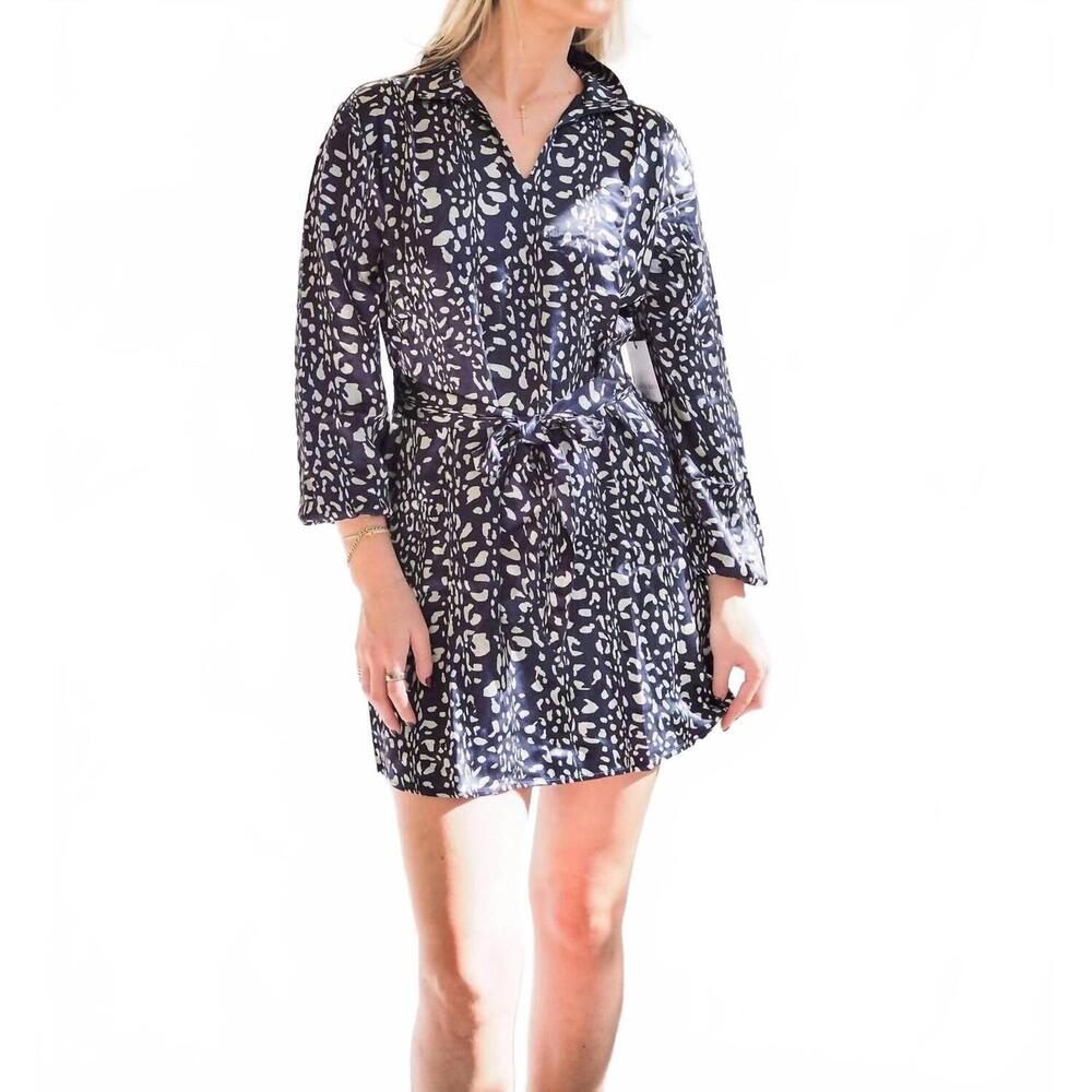 NEW BELLA DAHL elastic waist tunic dress in arctic animal print - Picture 5 of 5